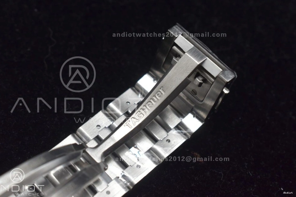 SS 01 on A1887 Chrono Best Black Calibre Dial Bracelet SS XF Strap 1:1 Edition Heuer 0209